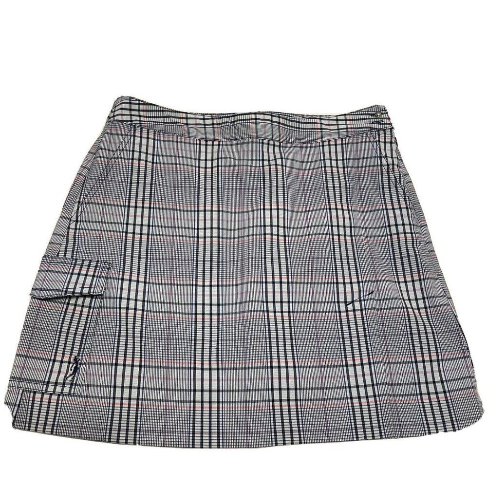 Izod Performance Ladies Tennis Golf skort Size 2 Pockets Zipper Stretch Plaid